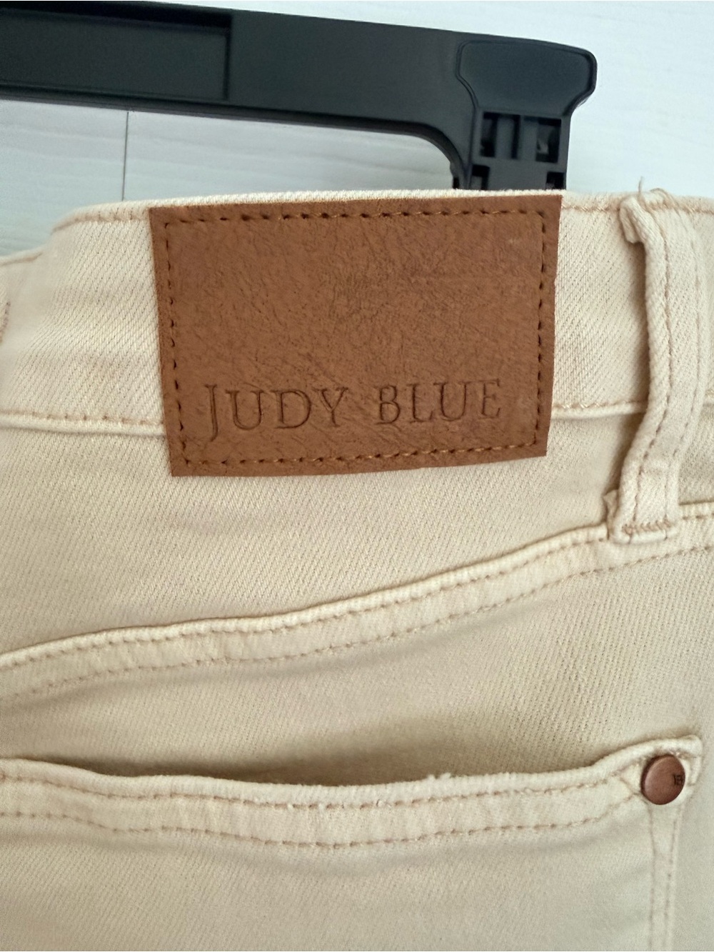 Judy Blue Women's Garment Dyed High Waist Wide Leg Distressed Jeans Tan 15/32 - Picture 8 of 16